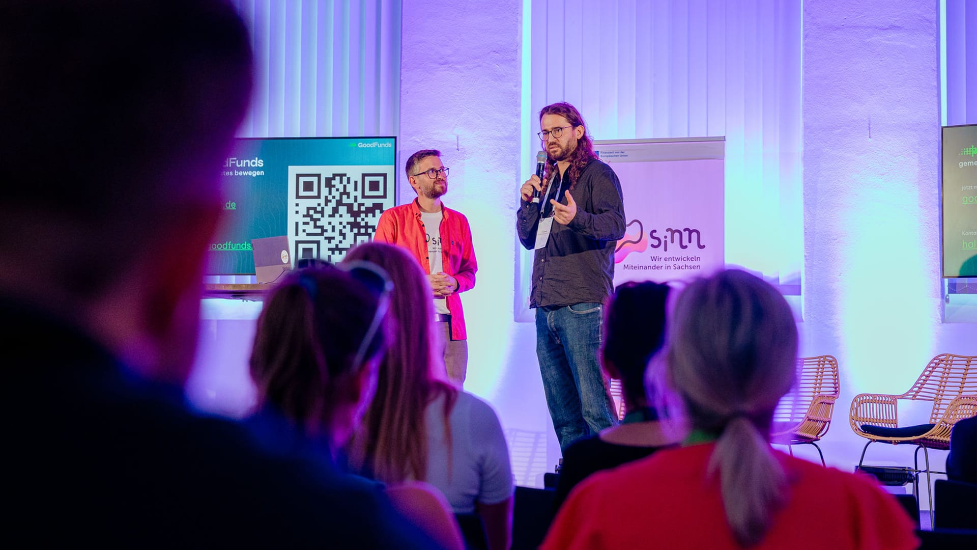 Titelbild: Pitch auf der SINN Roadshow+ auf der Sächsischen Innovationskonferenz