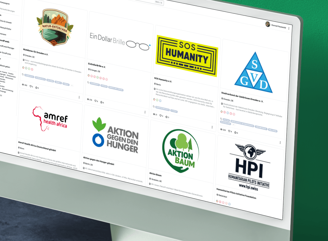 Vorschau der GoodFunds-Plattform