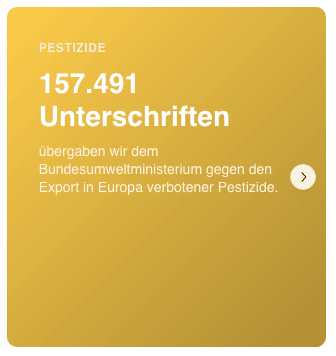 Erfolgs-Karte eines Wirkungsberichts: 157.491 übergebene Unterschriften (Beispielbericht)